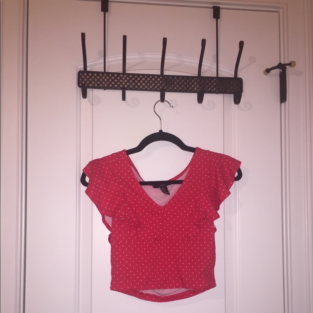 NWOT Forever 21 red and white polka-dotted top